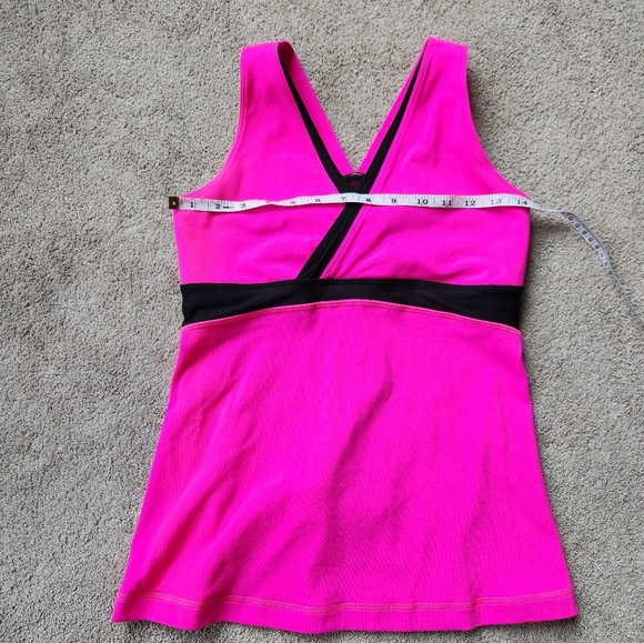 Lululemon Deep V Y2K  Fit And Flare Tank Top Yoga Running Gym Size 8 Pink Top - Picture 6 of 9